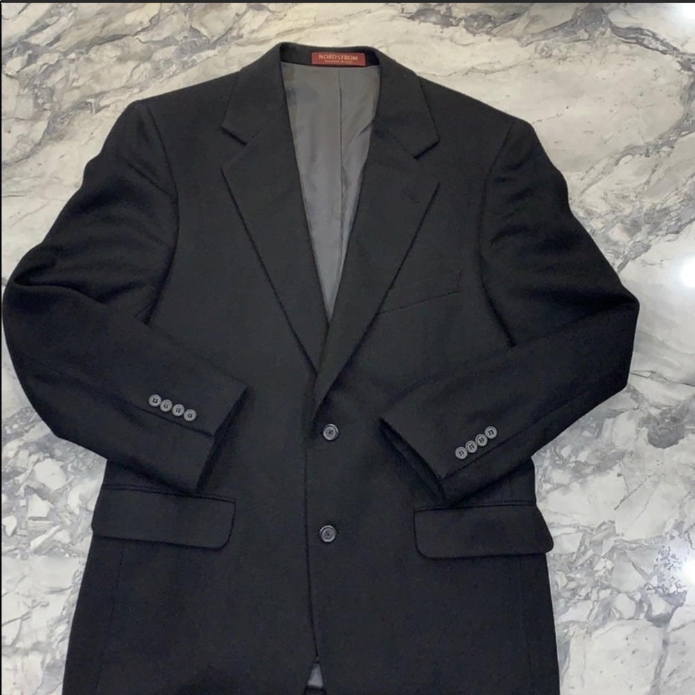 Suit Jacket - Black Camel Hair